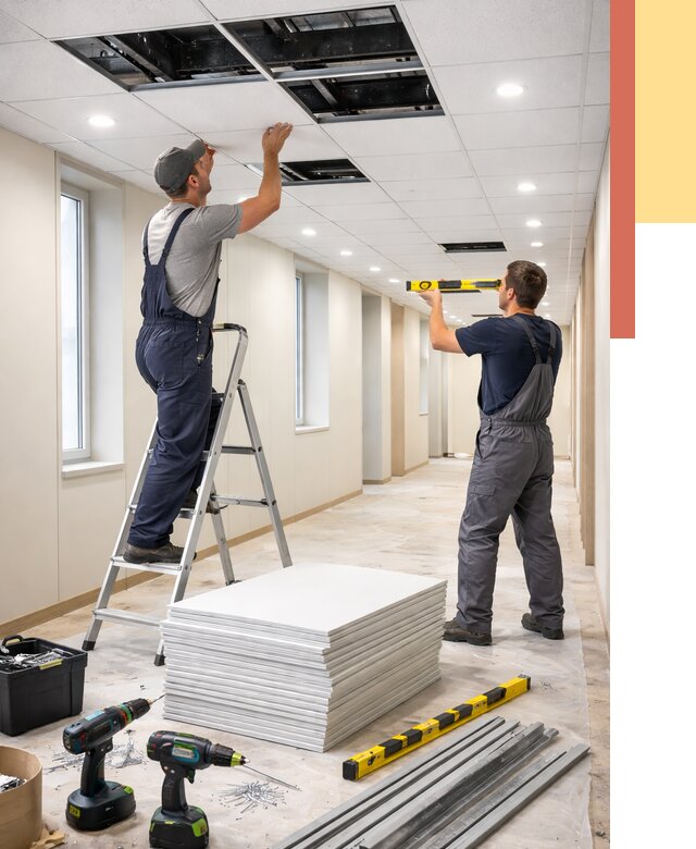 Ремонт потолка Армстронг в Курганинске от 4680 руб. — быстро и недорого | ОТДЕЛОЧНИК-Кгн