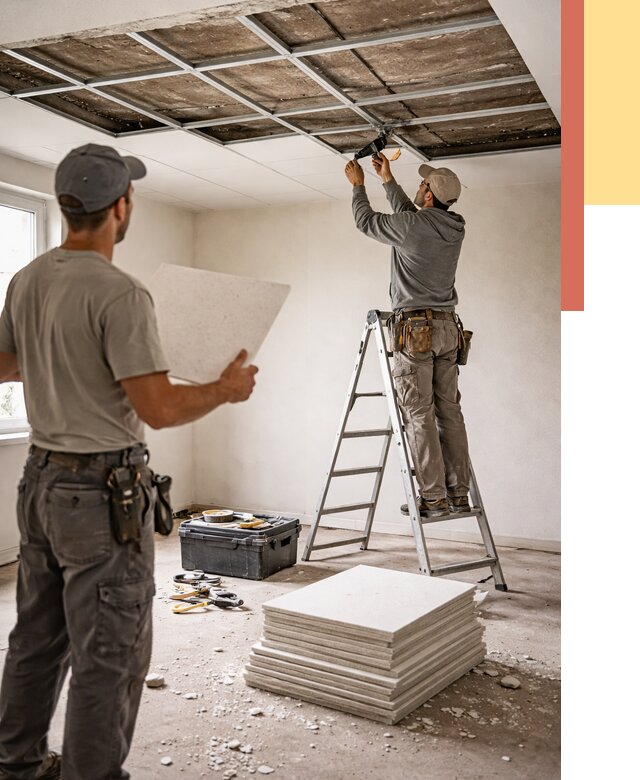 Замена плит подвесного потолка в Курганинске от 1820 руб. быстро и недорого | ОТДЕЛОЧНИК-Кгн