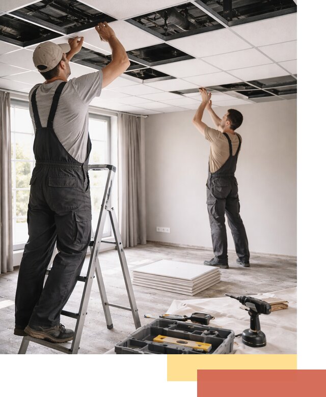 Замена плит подвесного потолка в Курганинске быстро и качественно