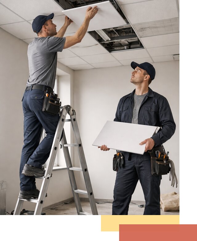 Обслуживание подвесного потолка в Курганинске — ремонт и чистка