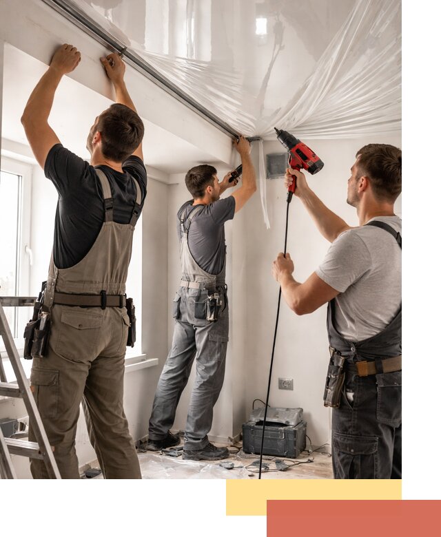 Монтаж глянцевого натяжного потолка в Курганинске быстро и качественно