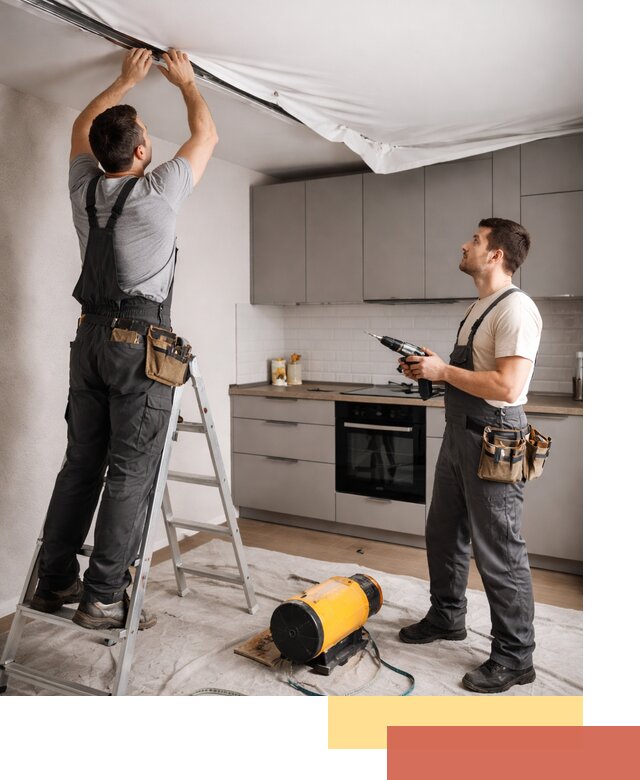 Монтаж натяжного потолка на кухне в Курганинске