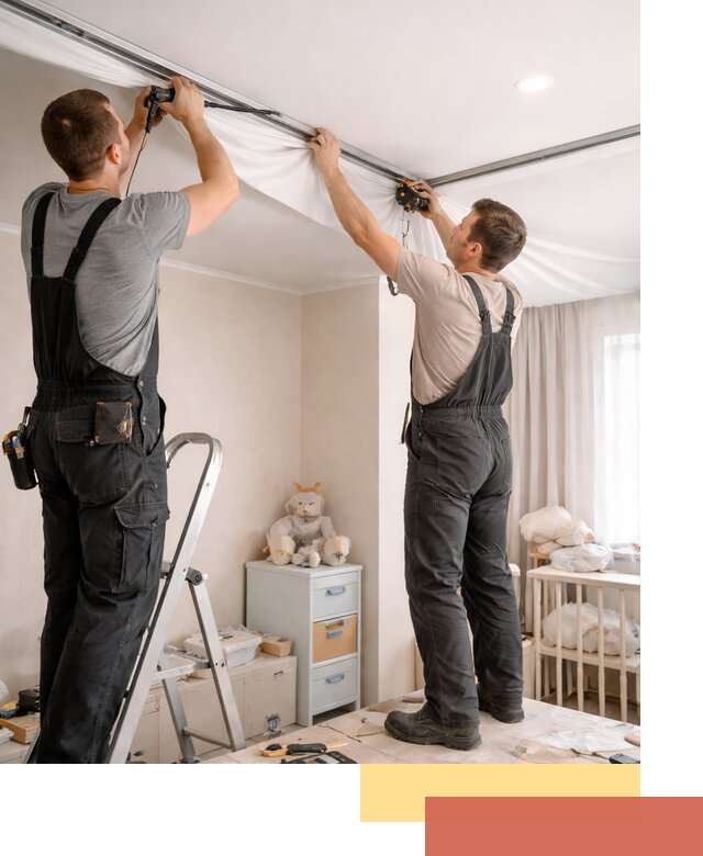 Монтаж натяжного потолка в детской комнате в Курганинске