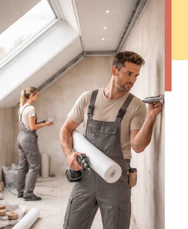 Монтаж натяжного потолка на мансарде в Курганинске от 3640 руб. | ОТДЕЛОЧНИК-Кгн