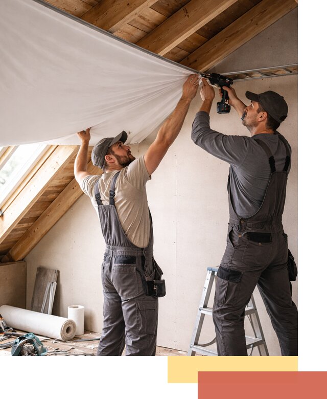 Монтаж натяжного потолка в мансарде в Курганинске