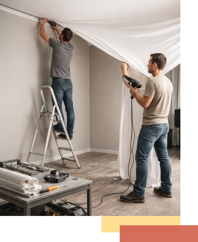 Монтаж натяжного потолка в студии в Курганинске