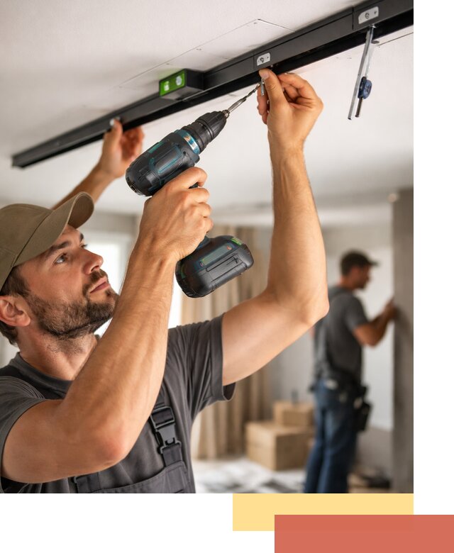 Установка трековых светильников в натяжной потолок в Курганинске