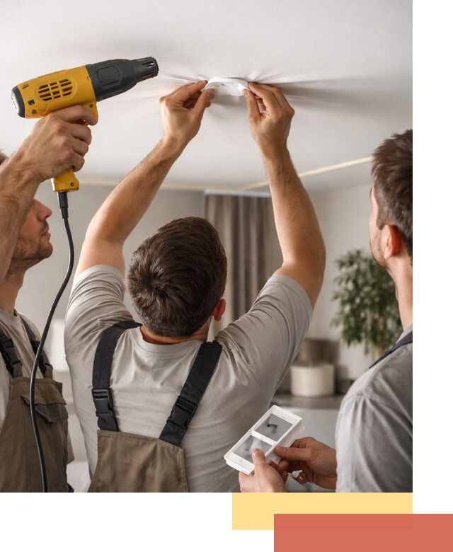 Ремонт прокола полотна натяжного потолка в Курганинске