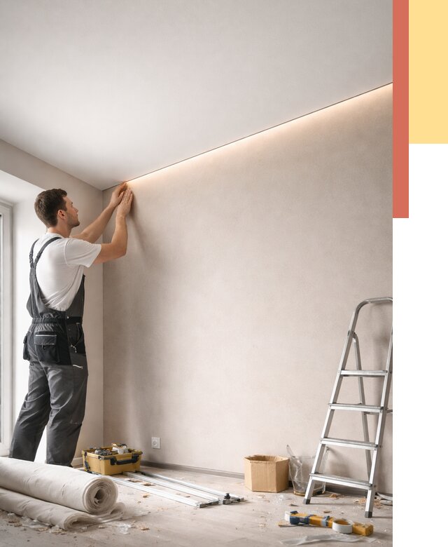 Теневые натяжные потолки в Курганинске от 8529 руб. под ключ | ОТДЕЛОЧНИК-Кгн