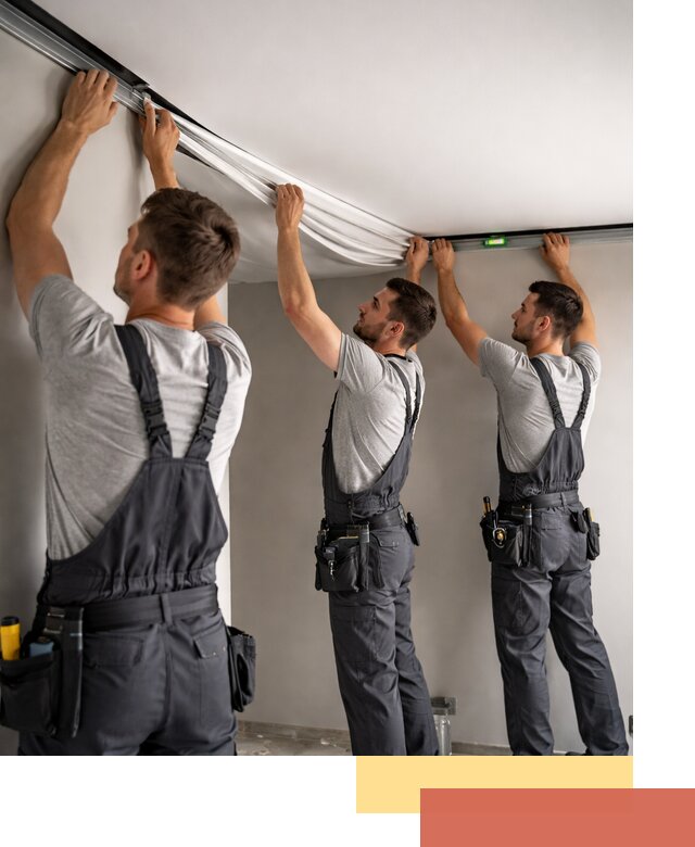 Теневые натяжные потолки в Курганинске: монтаж и отделка быстро и качественно