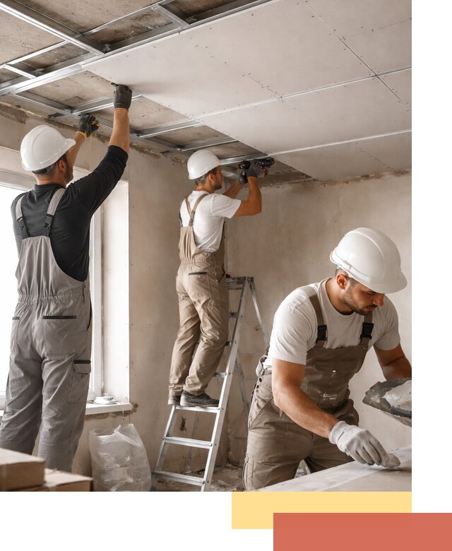 Одноуровневый потолок из гипсокартона в Курганинске — монтаж и отделка