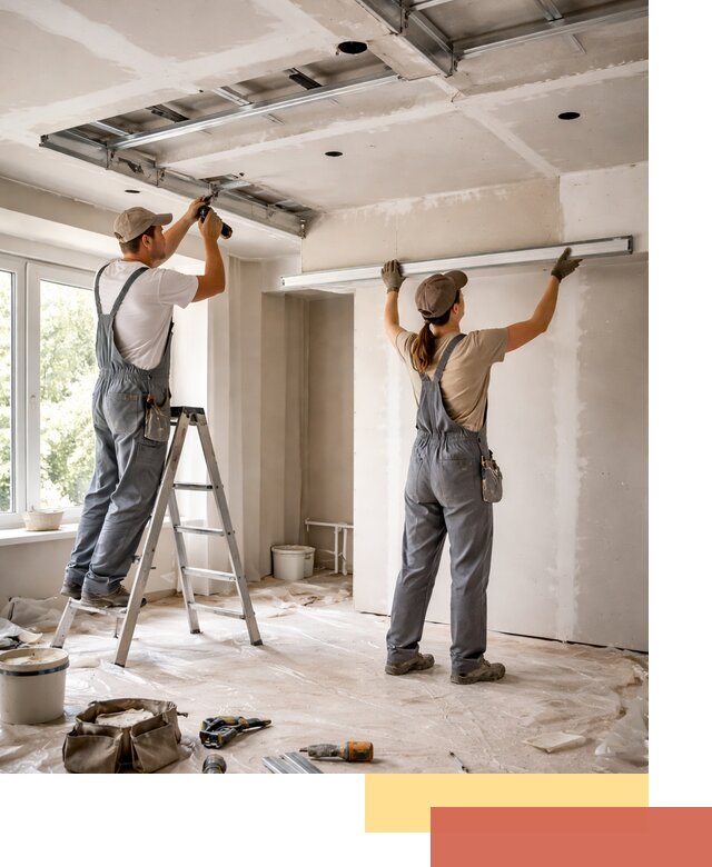 Монтаж многоуровневого потолка из гипсокартона в Курганинске