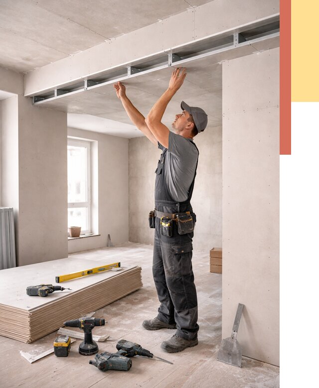 Потолок из гипсокартона с нишей в Курганинске от 1300 руб. под ключ | ОТДЕЛОЧНИК-Кгн