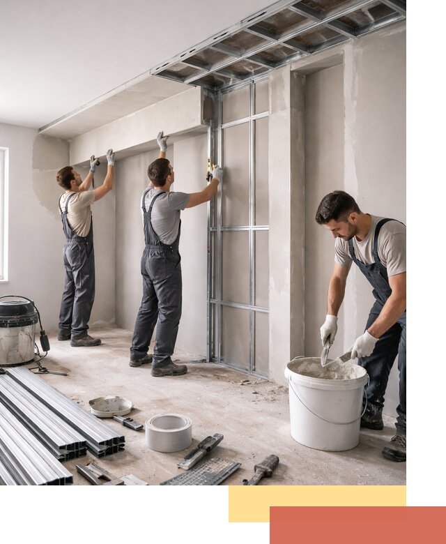 Монтаж потолка из гипсокартона с нишей в Курганинске