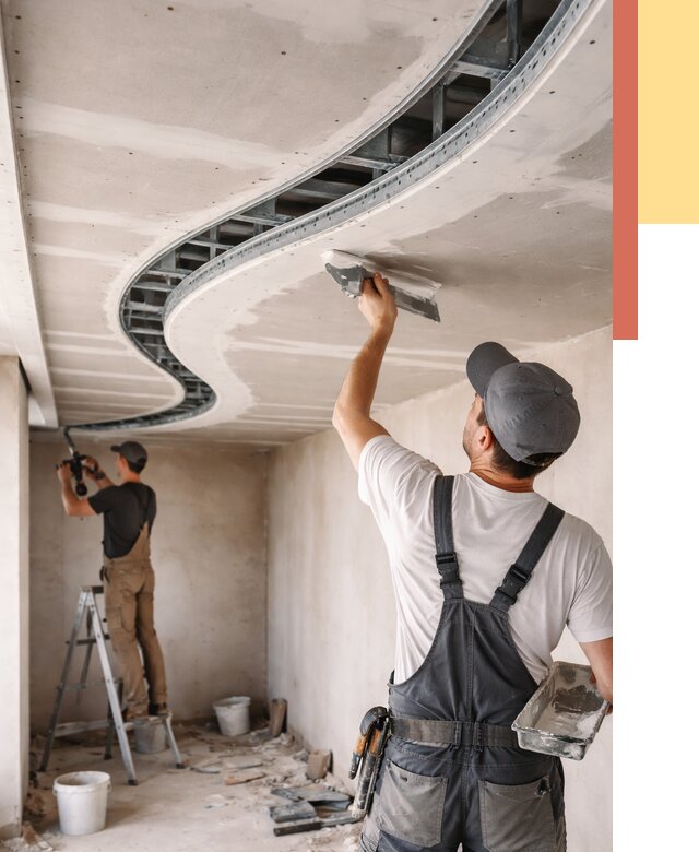 Криволинейный потолок из гипсокартона в Курганинске от 2184 руб./м2 | ОТДЕЛОЧНИК-Кгн