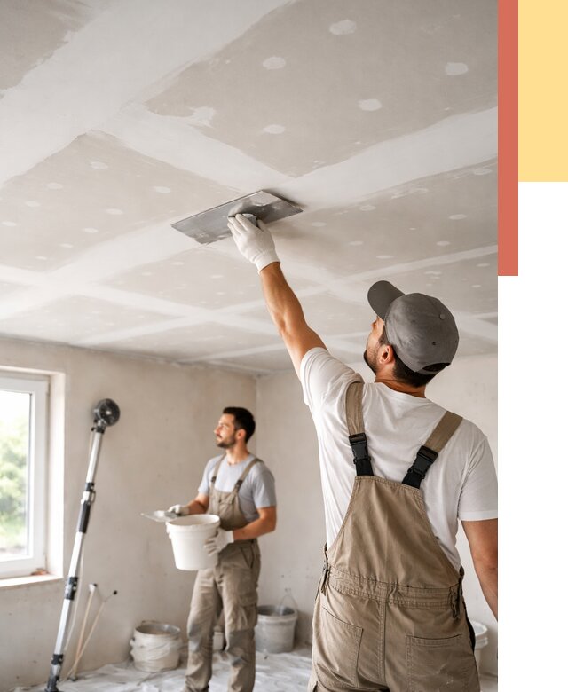 Шпаклевка потолка из гипсокартона в Курганинске от 3328 руб./м2 — услуги под ключ | ОТДЕЛОЧНИК-Кгн