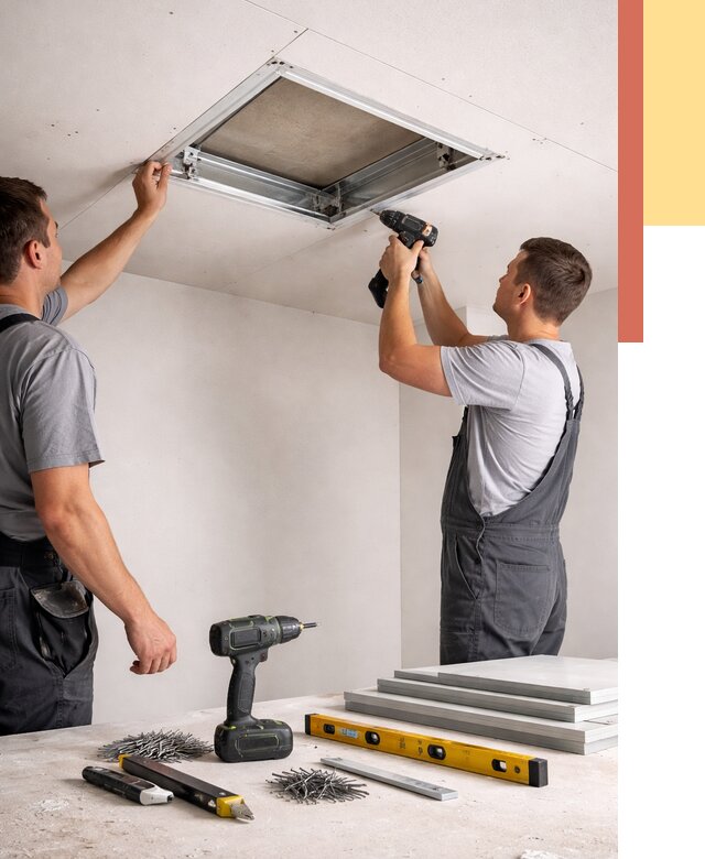 Установка люка в потолок ГКЛ в Курганинске от 2600 руб. под ключ | ОТДЕЛОЧНИК-Кгн