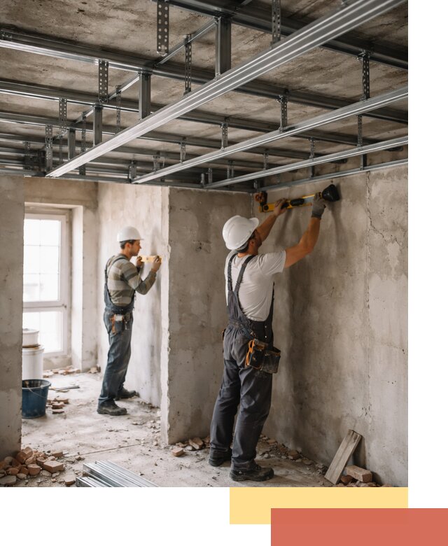 Монтаж каркаса потолка из профильного профиля в Курганинске