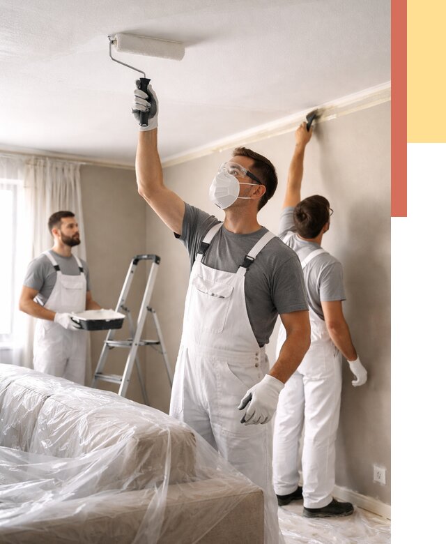 Покраска потолка водоэмельсионной краской в Курганинске от 2288 руб/м² — услуги под ключ | ОТДЕЛОЧНИК-Кгн