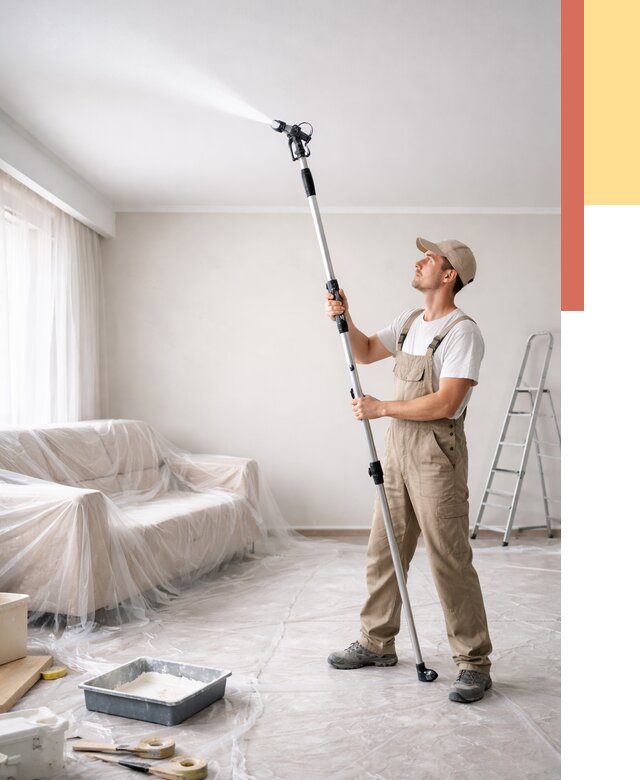 Покраска потолка краскопультом в Курганинске от 4680 руб. быстро и недорого | ОТДЕЛОЧНИК-Кгн