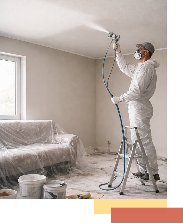 Покраска потолка краскопультом в Курганинске быстро и качественно