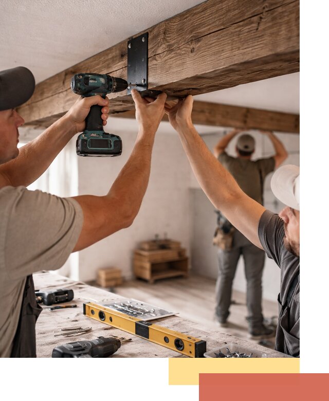 Монтаж декоративных потолочных балок в Курганинске