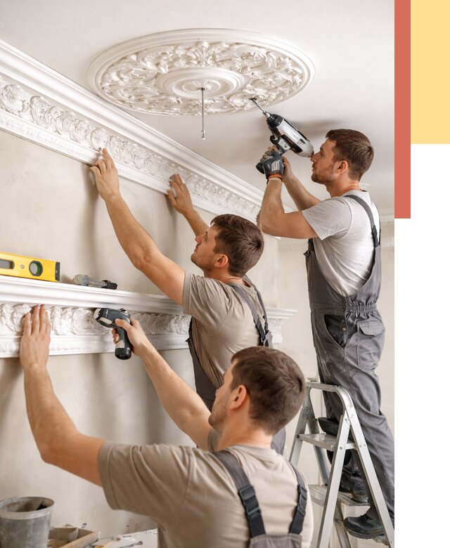 Монтаж лепнины на потолок в Курганинске от 3328 руб. быстро и недорого | ОТДЕЛОЧНИК-Кгн