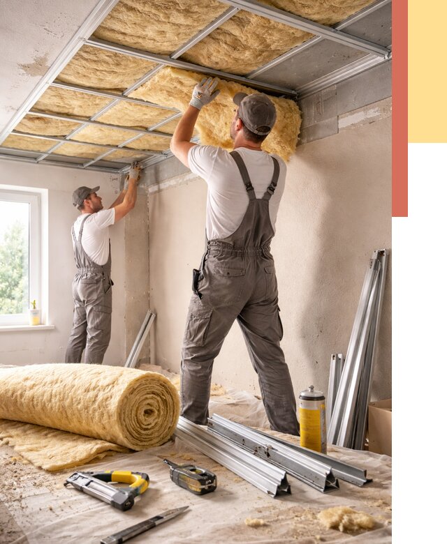 Утепление потолка в Курганинске от 7489 руб/м2 — недорого, быстро, под ключ | ОТДЕЛОЧНИК-Кгн